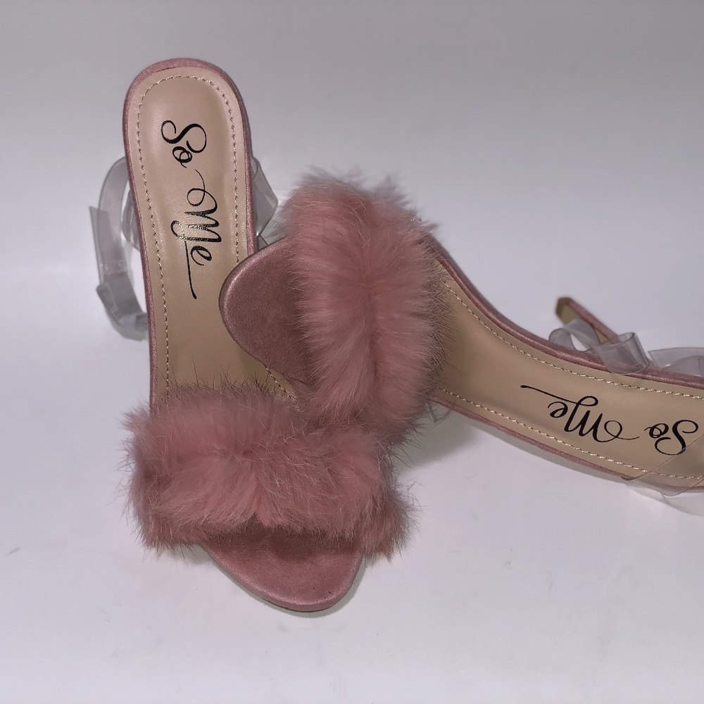 Furry Blush Sandals
